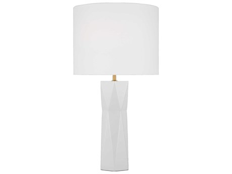 Visual Comfort Studio Fernwood Gloss White Linen Buffet Lamp
