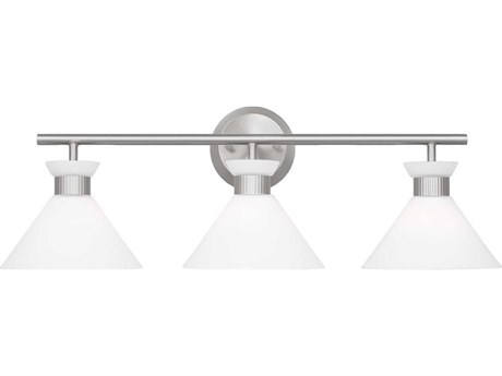 Visual Comfort Studio Belcarra 3-Light Brushed Steel Vanity Light