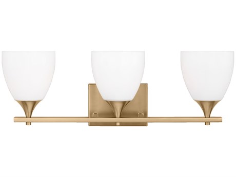 Visual Comfort Studio Toffino 3-Light Satin Brass Vanity Light