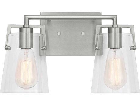 Visual Comfort Studio Crofton 2-Light Brushed Steel Vanity Light