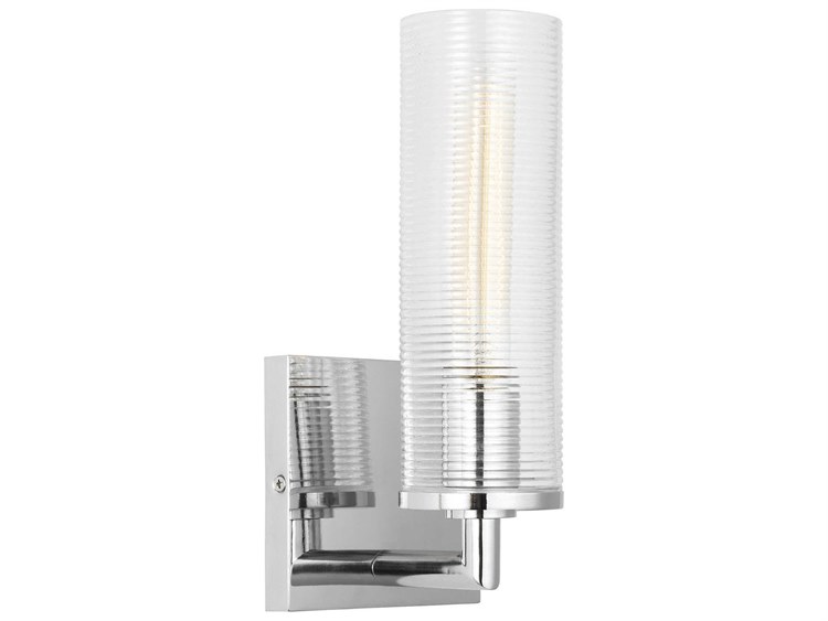 Photos - Chandelier / Lamp Clear Visual Comfort Studio Sarita 1-Light Chrome Wall Sconce DJW1101CH