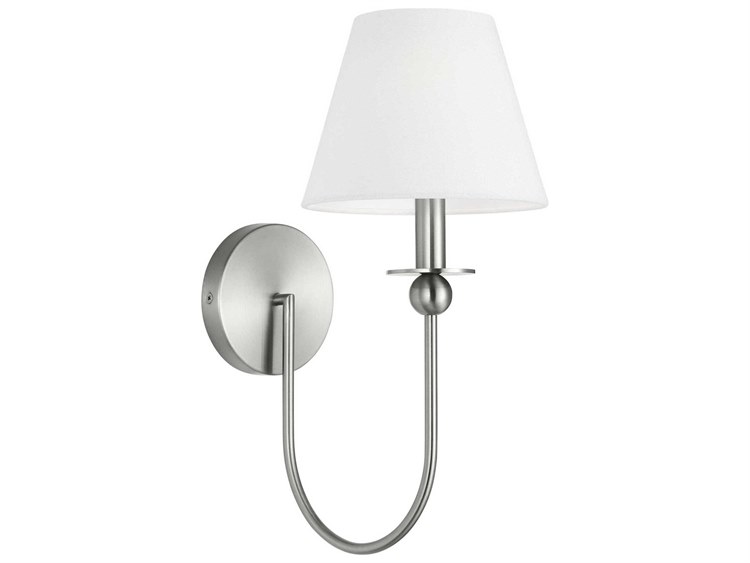 Photos - Chandelier / Lamp NICKEL Visual Comfort Studio Elsay 1-Light Brushed  Wall Sconce DJW1111BS 