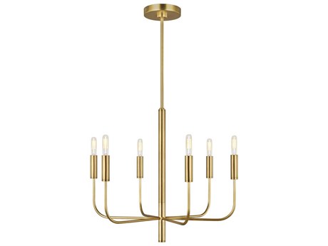 Visual Comfort Studio Brianna 6-Light Burnished Brass Candelabra Chandelier