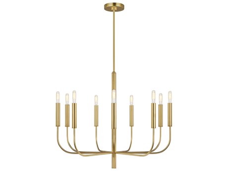 Visual Comfort Studio Brianna 9-Light Burnished Brass Candelabra Chandelier