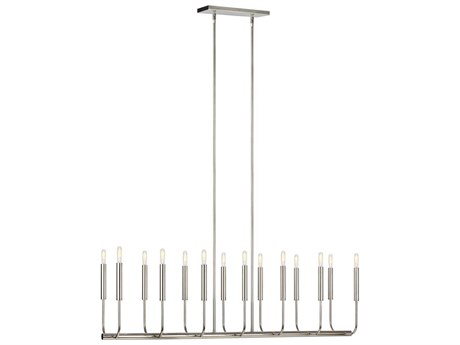 Visual Comfort Studio Brianna 14-Light Polished Nickel Linear Island Pendant