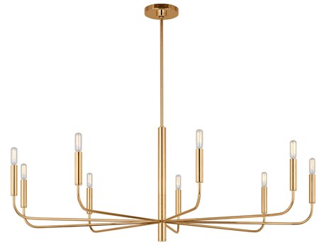 Visual Comfort Studio Brianna 9-Light Burnished Brass Candelabra Chandelier