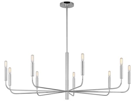 Visual Comfort Studio Brianna 9-Light Polished Nickel Candelabra Chandelier