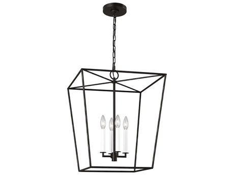 Visual Comfort Studio Viota 4-Light Aged Iron Black Pendant