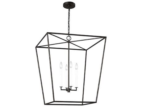 Visual Comfort Studio Viota 4-Light Aged Iron Black Pendant
