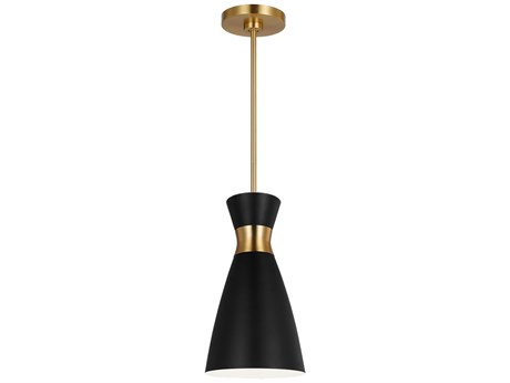 Visual Comfort Studio Heath 1-Light Midnight Black Burnished Brass Mini Pendant