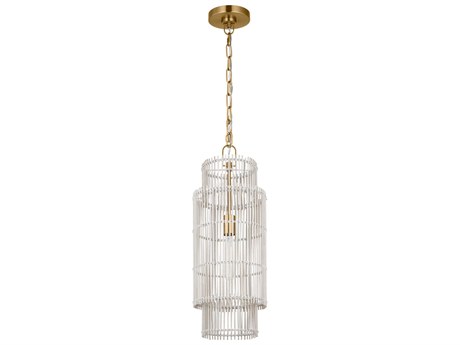 Visual Comfort Studio Elio 1-Light Burnished Brass Cylinder Mini Pendant