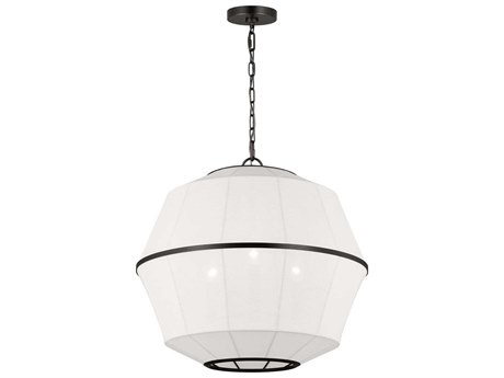 Visual Comfort Studio Hikari 3-Light Aged Iron Black Pendant