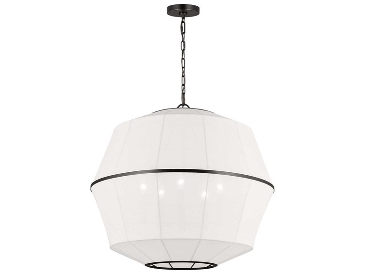 Photos - Chandelier / Lamp Visual Comfort Studio Hikari 5-Light Aged Iron Black Pendant EP1475AI