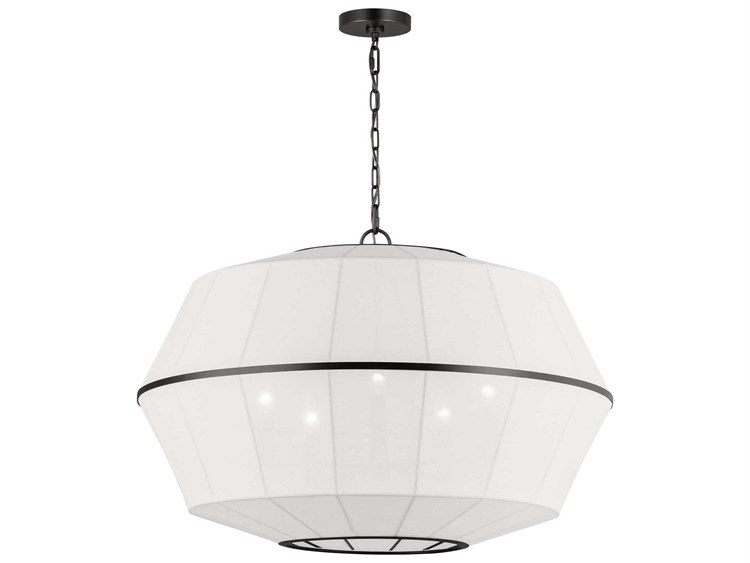 Photos - Chandelier / Lamp Visual Comfort Studio Hikari 5-Light Aged Iron Black Pendant EP1485AI