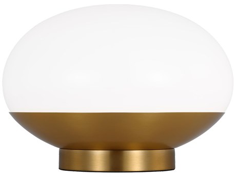 Visual Comfort Studio Lune Burnished Brass Milk White Glass Table Lamp