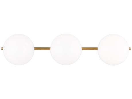 Visual Comfort Studio Lune 3-Light Burnished Brass Vanity Light