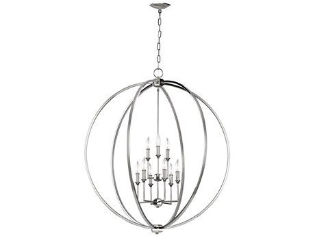 Visual Comfort Studio Corinne 9-Light Polished Nickel Globe Pendant