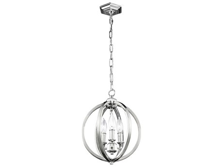 Visual Comfort Studio Corinne 3-Light Polished Nickel Globe Mini Pendant