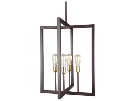 Visual Comfort Studio Finnegan 4-Light New World Bronze Geometric Pendant