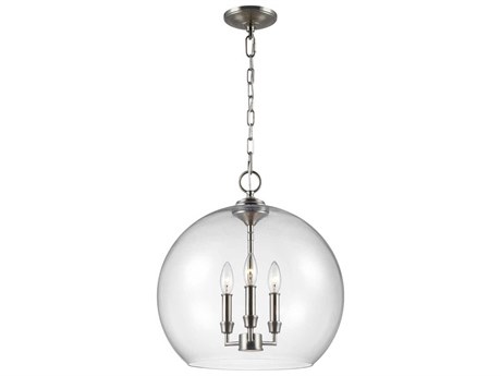 Visual Comfort Studio Lawler 3-Light Satin Nickel Pendant