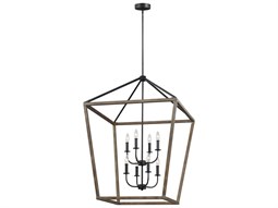 Hinkley Leona 8-Light Distressed Brass Candelabra Chandelier