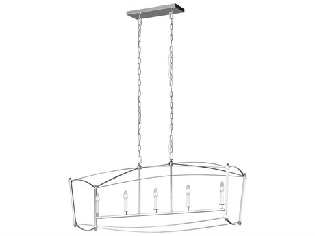 Visual Comfort Studio Thayer 5-Light Polished Nickel Linear Island Pendant
