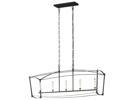 Visual Comfort Studio Thayer 5-Light Smith Steel Linear Island Pendant