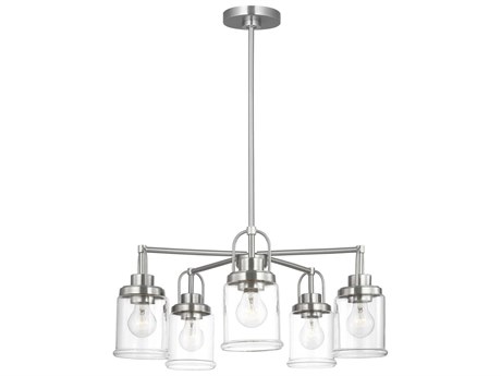 Visual Comfort Studio Anders 5-Light Brushed Nickel Cylinder Chandelier