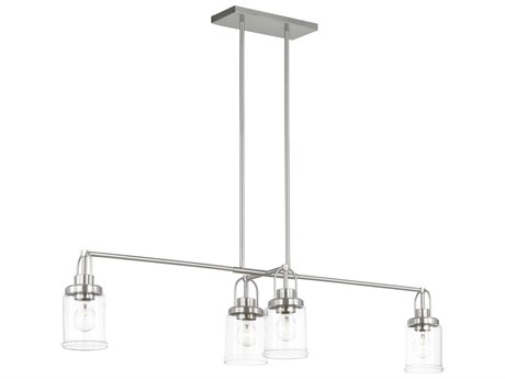 Visual Comfort Studio Anders 4-Light Brushed Nickel Cylinder Island Pendant