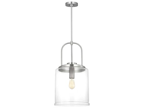 Visual Comfort Studio Anders 1-Light Brushed Nickel Cylinder Pendant