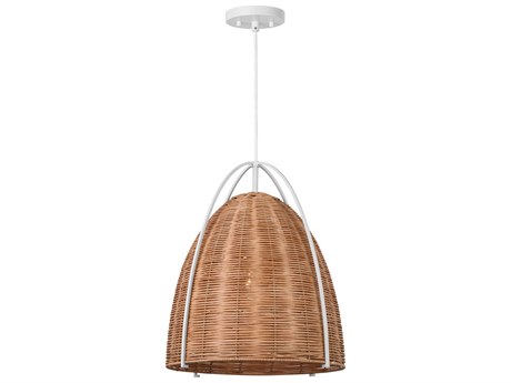 Visual Comfort Studio Norman 1-Light Matte White Brown Dome Pendant