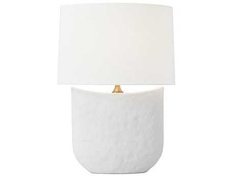 Visual Comfort Studio Cenotes Matte White Ceramic Linen Fabric Buffet Lamp