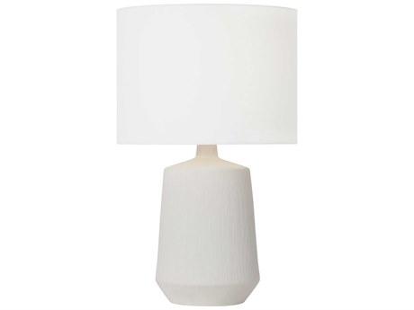 Visual Comfort Studio Panola Matte White Linen Buffet Lamp