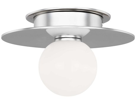 Visual Comfort Studio Nodes 1-Light Polished Nickel Globe Round Flush Mount