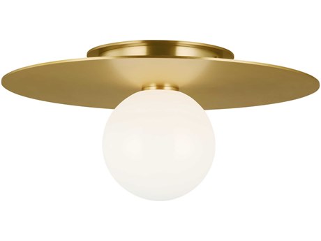 Visual Comfort Studio Nodes 1-Light Burnished Brass Globe Round Flush Mount
