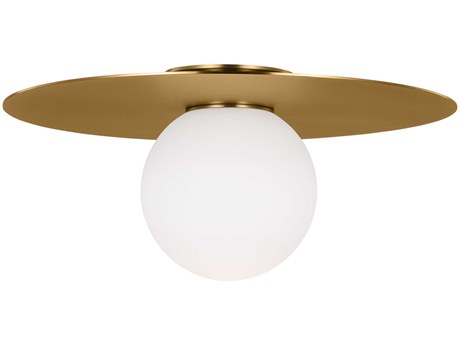 Visual Comfort Studio Nodes 1-Light Burnished Brass Globe Round Flush Mount