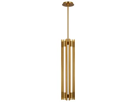 Visual Comfort Studio Carson 1-Light Burnished Brass Linear Mini Pendant