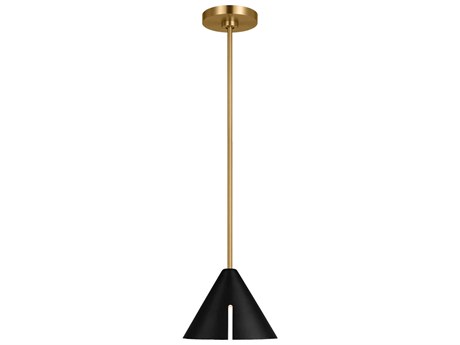 Visual Comfort Studio Cambre 1-Light Midnight Black Burnished Brass Mini Pendant