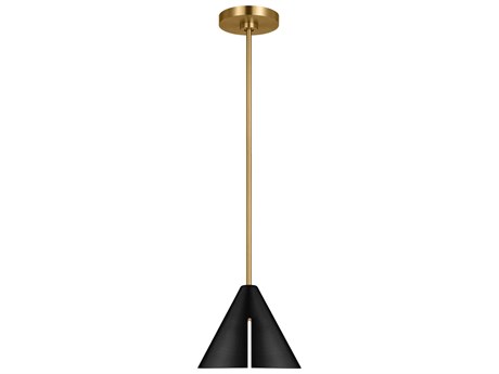 Visual Comfort Studio Cambre 1-Light Midnight Black Burnished Brass Mini Pendant