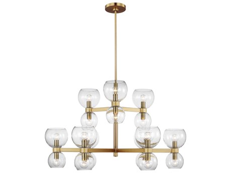 Visual Comfort Studio Londyn 18-Light Burnished Brass Tiered Chandelier