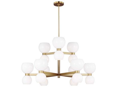 Visual Comfort Studio Londyn 18-Light Burnished Brass Tiered Chandelier
