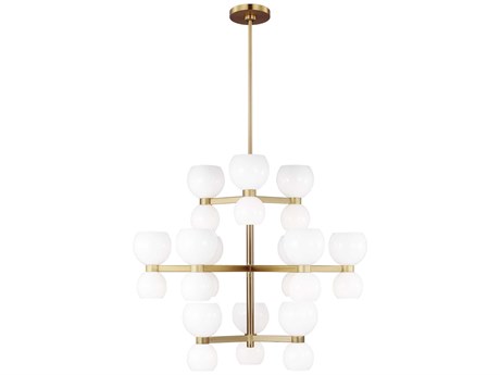 Visual Comfort Studio Londyn 24-Light Burnished Brass Tiered Chandelier