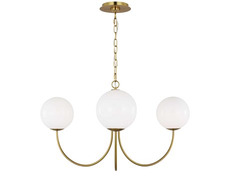 Visual Comfort Studio Noemie 3-Light Burnished Brass Globe Chandelier