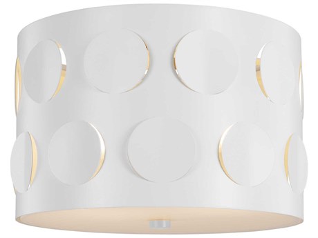 Visual Comfort Studio Dottie 2-Light Matte White Drum Flush Mount