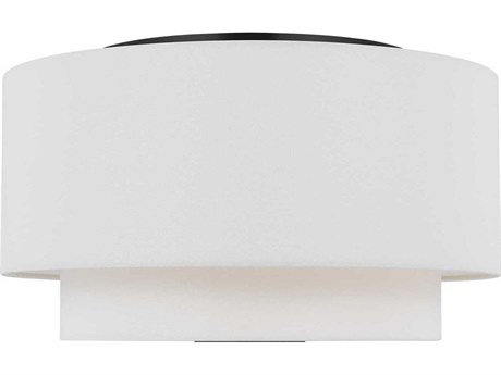 Visual Comfort Studio Sawyer 3-Light Midnight Black White Flush Mount