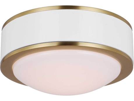 Visual Comfort Studio Monroe 1-Light Burnished Brass Round Flush Mount