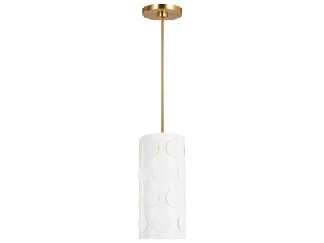 Visual Comfort Studio Dottie 1-Light Burnished Brass Cylinder Mini Pendant