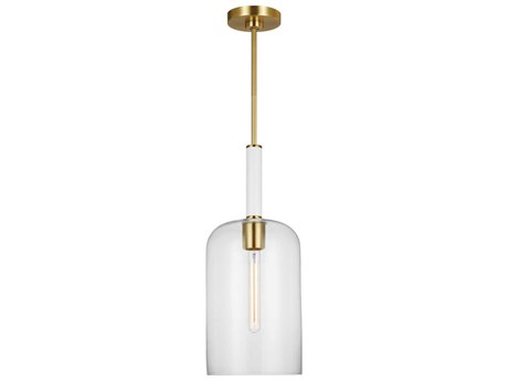 Visual Comfort Studio Monroe 1-Light Burnished Brass Cylinder Mini Pendant