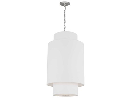 Visual Comfort Studio Sawyer 1-Light Polished Nickel White Pendant