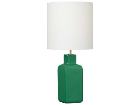 Visual Comfort Studio Anderson Green White Linen Buffet Lamp